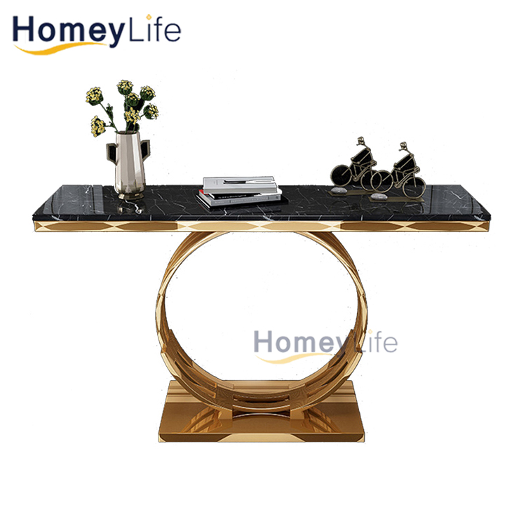 Console tables living room furniture gold marble mirrored hallway
